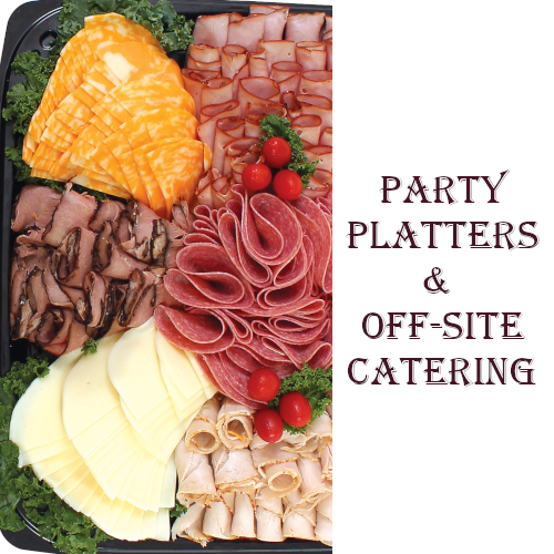 Party platters and catering information at Fronney's Foods